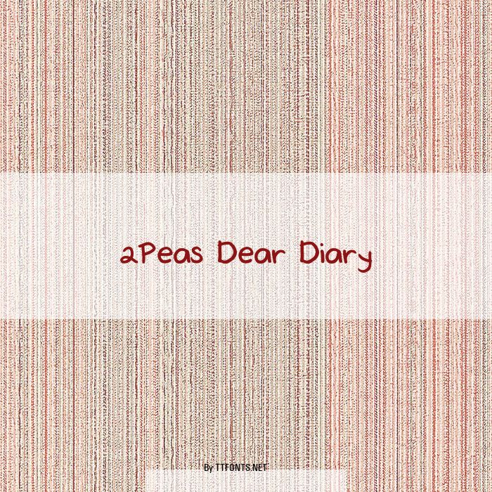 2Peas Dear Diary example